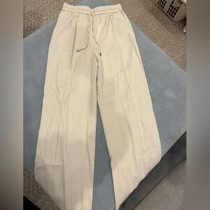 Zara Women's Cream Wide Leg Pants